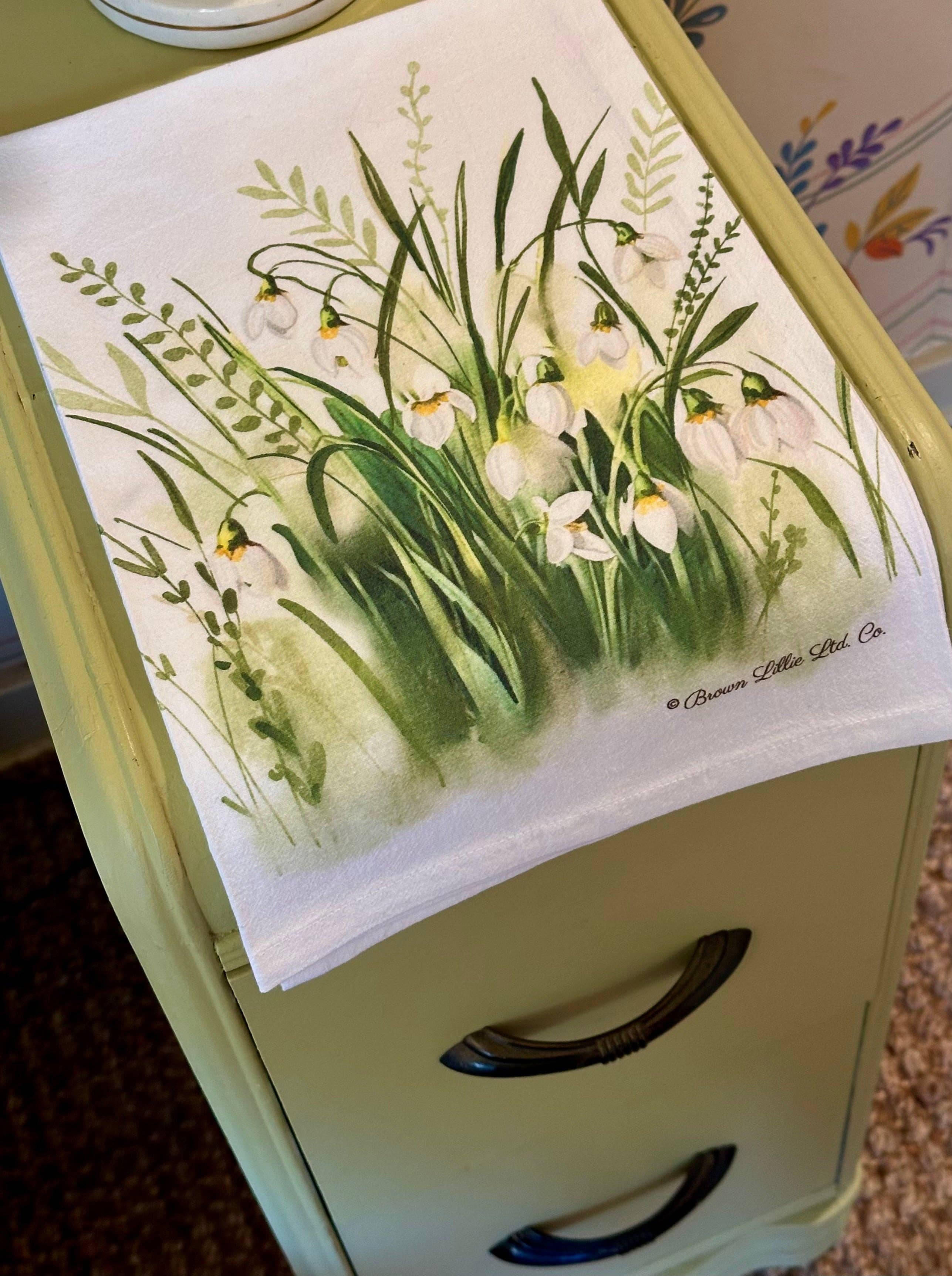 Brown Lillie – Großhandel Geschirrtücher – Schneeglöckchen Blumen 28" Bestes Geschirrtuch | 100% Ringspun-Baumwolle2