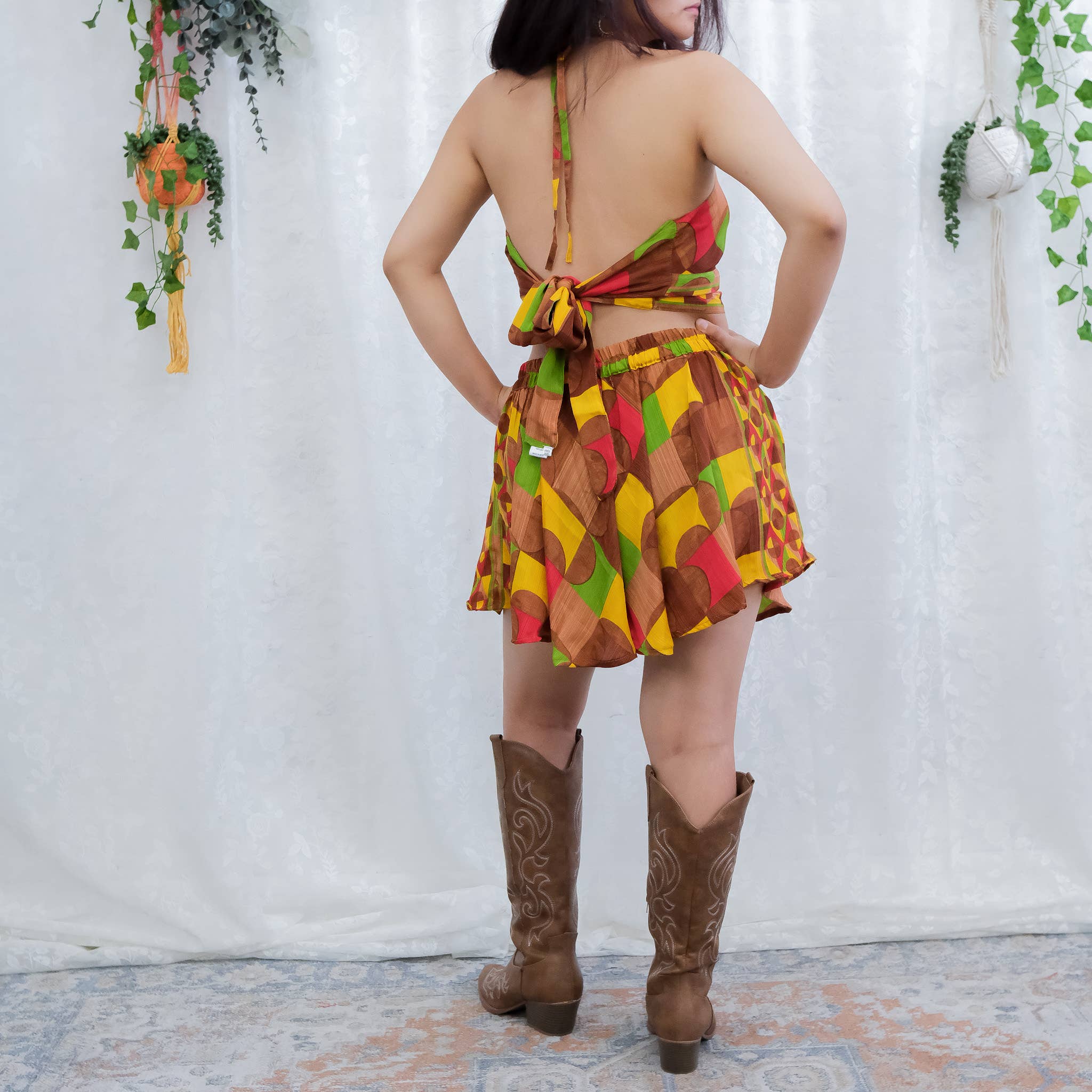 Karma Nepal Crafts – wholesale Top & short set (NOT loungewear) – Women’s – Boho Hippie Festival Two Piece Shorts with Halter Top2