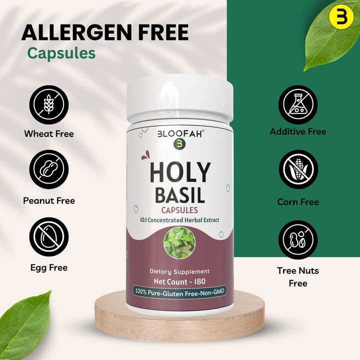 Bloofah - Wholesale Voedingssupplement/vitamine - Heilige Basilicum Capsules – 500mg | Tulsi (Ocimum tenuiflorum)