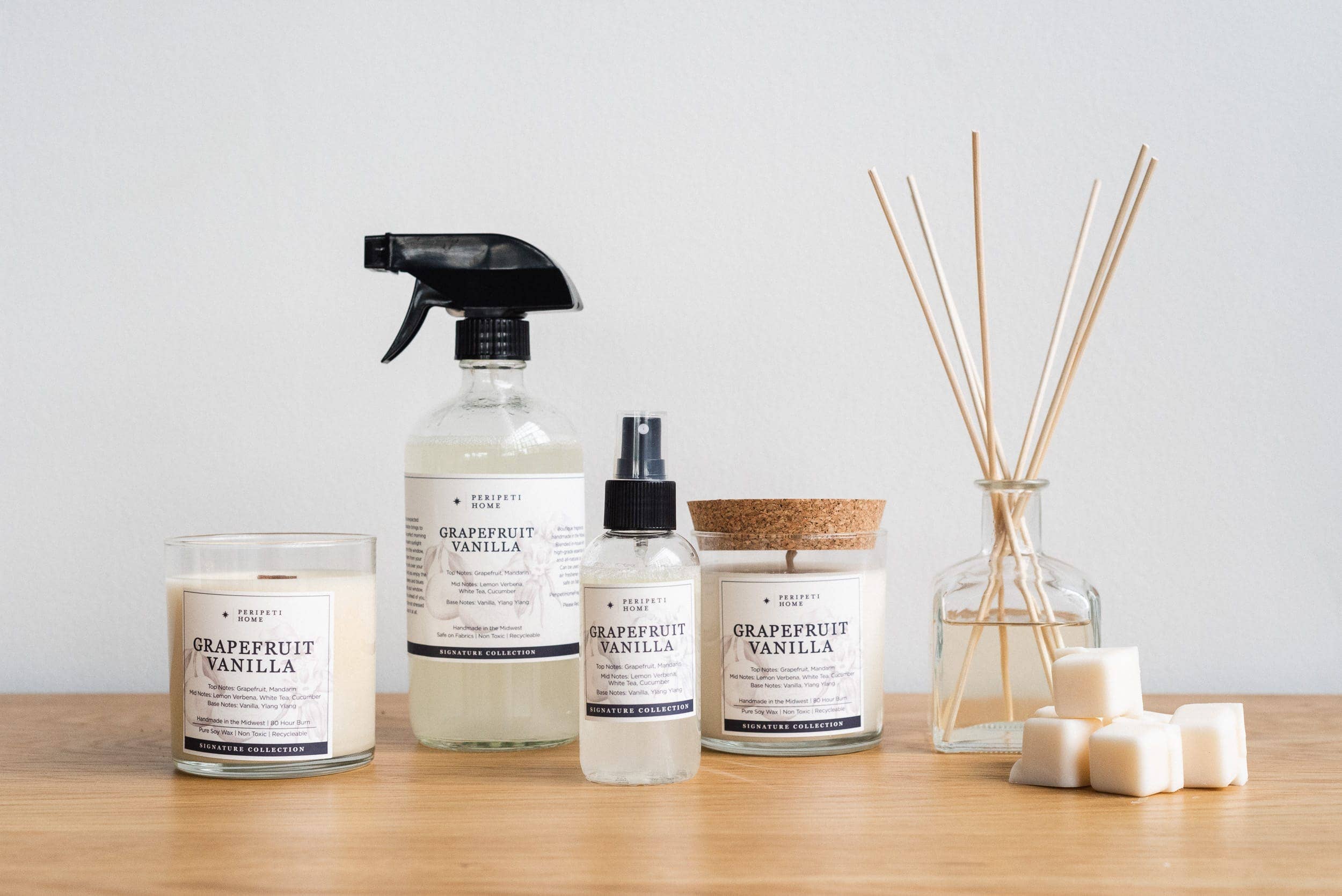 Peripeti Home - Wholesale Jar/Filled Candle - Grapefruit Vanilla Soy Candle, Giftable5