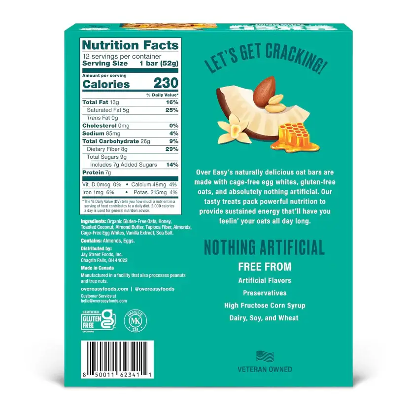 Over Easy – wholesale Snacksbar – Over Easy: Rostat Kokosnötsfrukostbar3