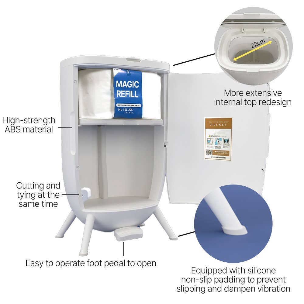 senseQ – wholesale Papperskorg/papperskorg – Trippel luktblockerande soptunna för blöjor och djuravfall3