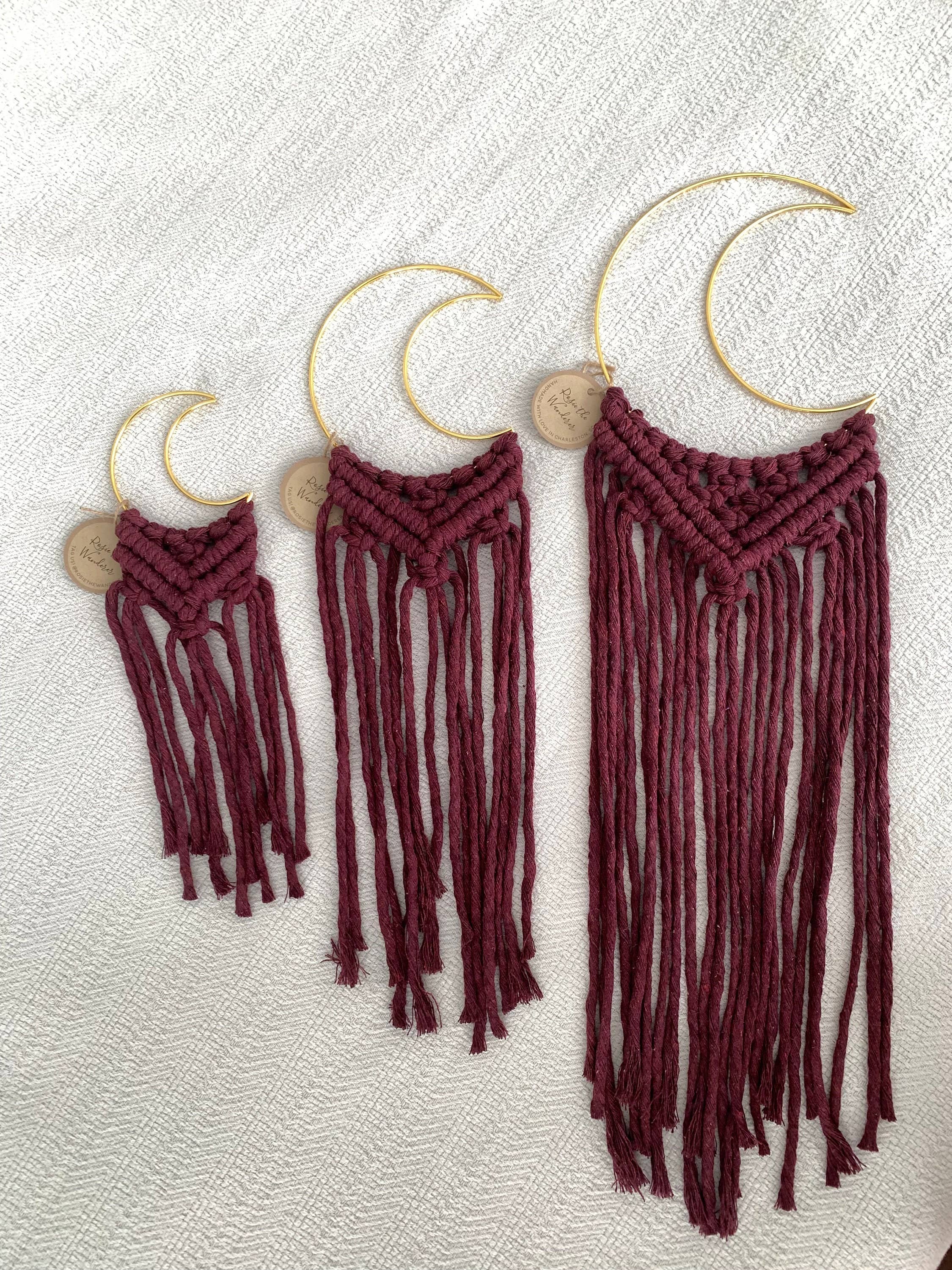 Rosie the Wanderer, Handmade Macramé - Wholesale Dream Catcher - Macrame Moons- Mooncatcher- Dreamcatcher- Moonchild1