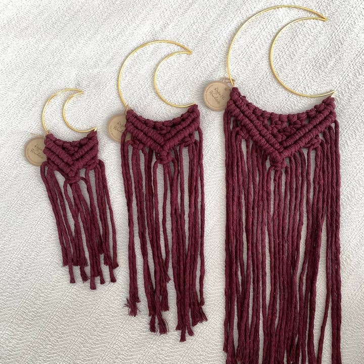 Rosie the Wanderer, Handmade Macramé - Wholesale Dream Catcher - Macrame Moons- Mooncatcher- Dreamcatcher- Moonchild1