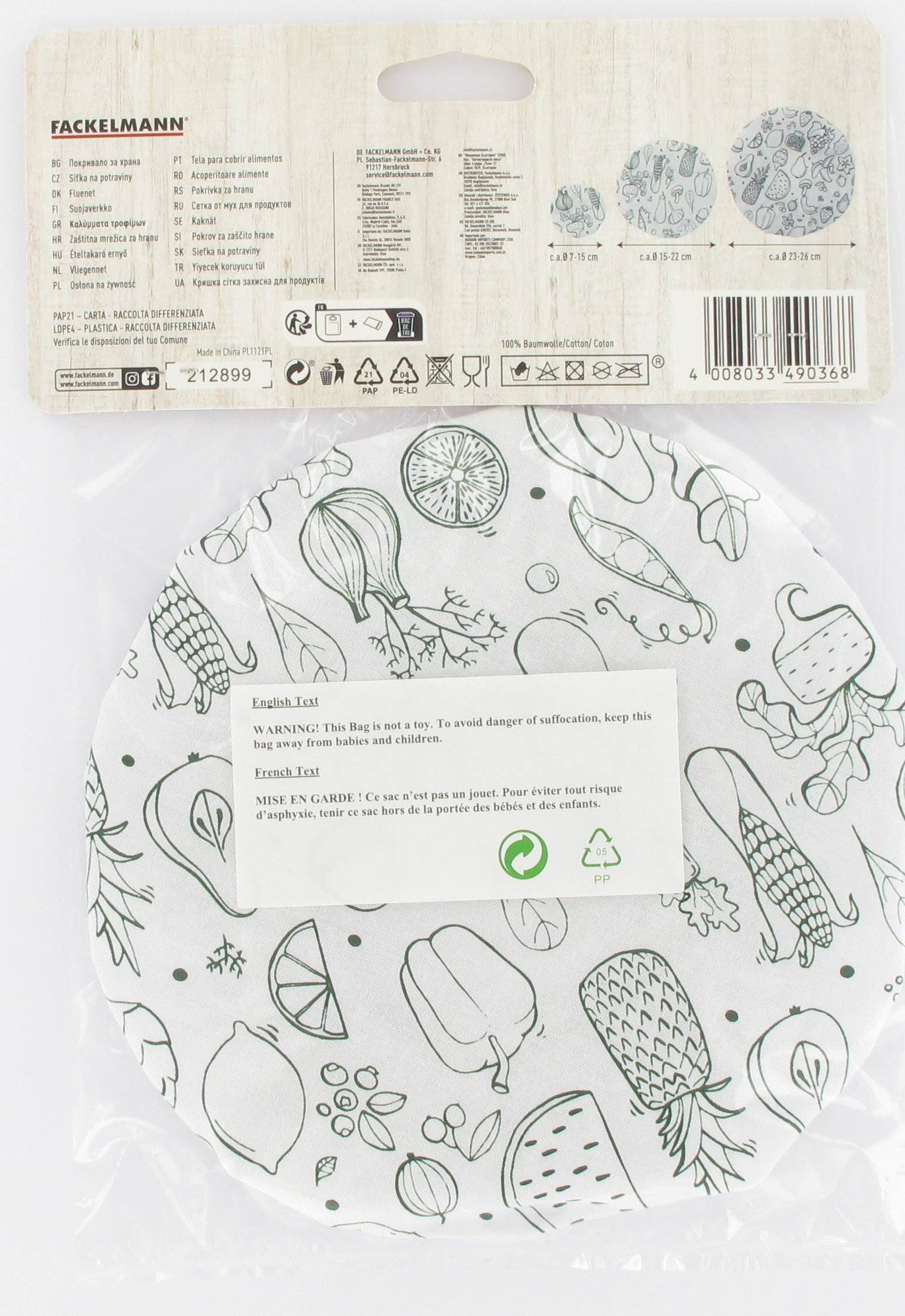 Fackelmann - Wholesale Food Storage Wrap/Bag - Set of 3 reusable stretch films in Eco Friendly cotton7