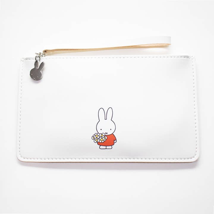 Miffy Flowers Pouch (Beige) I Collection ©Mercis for wholesale by Yuko B