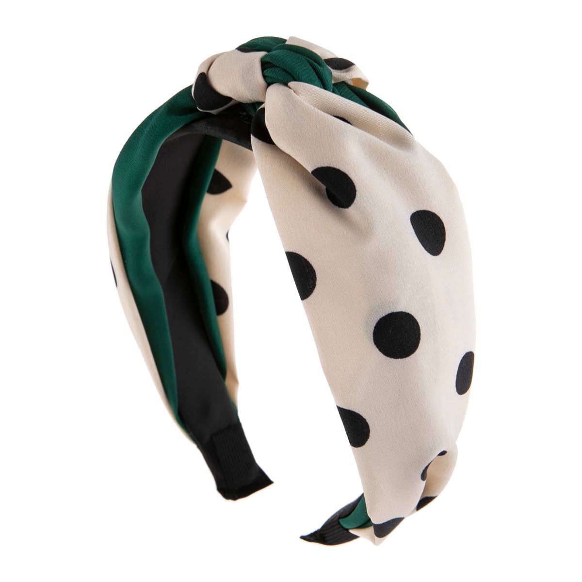 MYS Wholesale Inc - Wholesale Fashion Headband - Women's - Two Tone Polka Dots Knotted Fabric Headband5