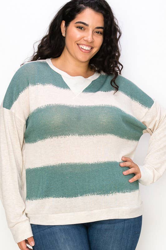 A.gain - Vendita all'ingrosso Top in maglia - Donna - 10764LP543 - TINTA UNITA PLUS SIZE CON MANICHE A CONTRASTO9