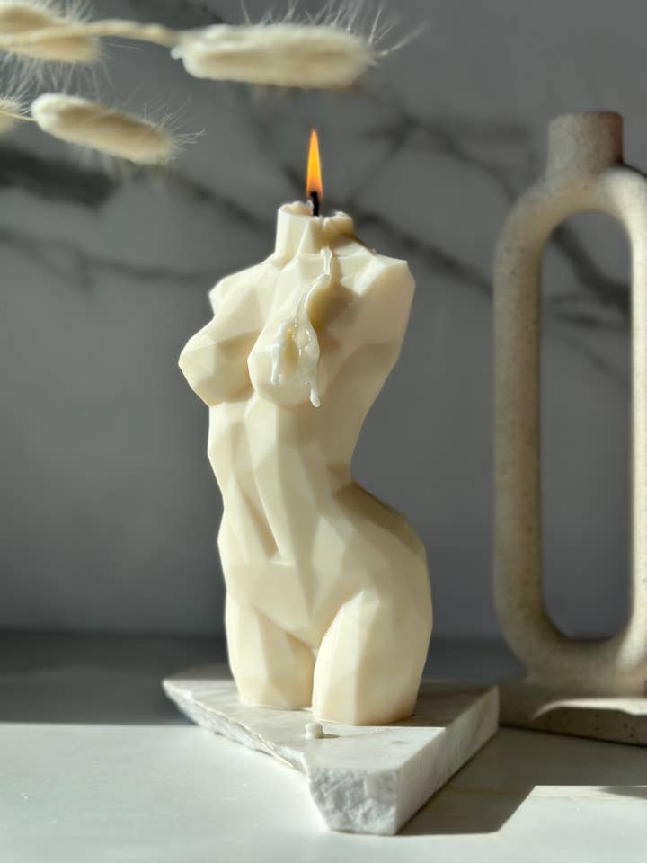 Adele Sculptural Soy Wax Candle | Handmade Home Decor Ideas for wholesale by DE LA MUSHKA