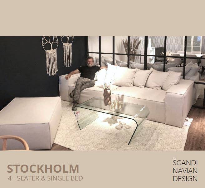 Stockholm 4-seater sofa/single bed Exclusive Corduroy Mole removable & washable cover for wholesale on Faire5