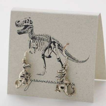 Semaki & Bird - Venta al por mayor Pendientes colgantes - Pendientes dinosaurio T. Rex - plata Natural History