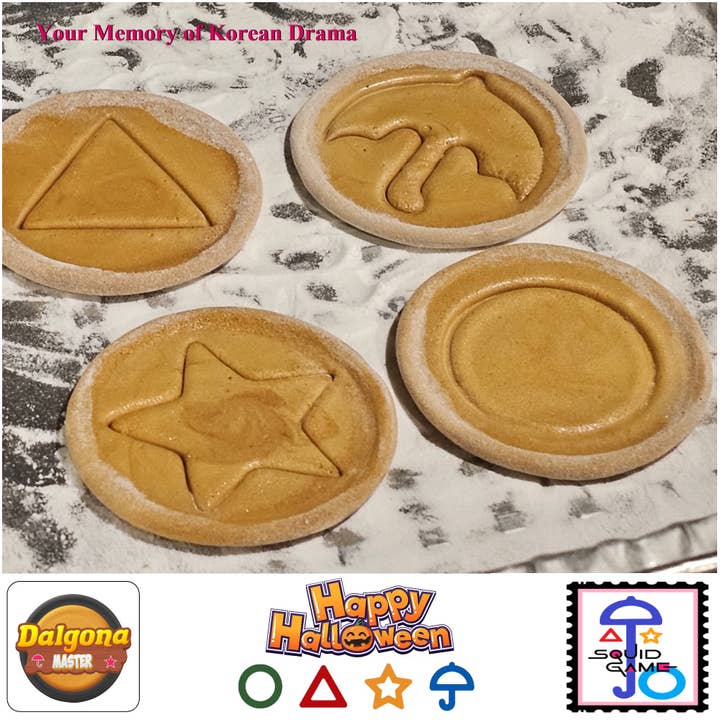 FRKRUS - Wholesale Cookie - Korean Dalgona Squid G Sugar Cookie Challenge Box (4 Symbol)1
