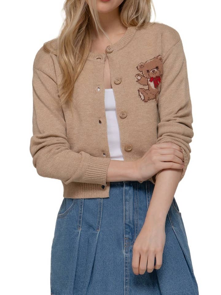 Long Slv Embroidery Sweater Cardigan for wholesale by Vanilla Monkey