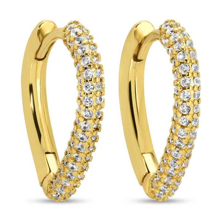 Angled Pave Huggies for wholesale by Splendid Iris