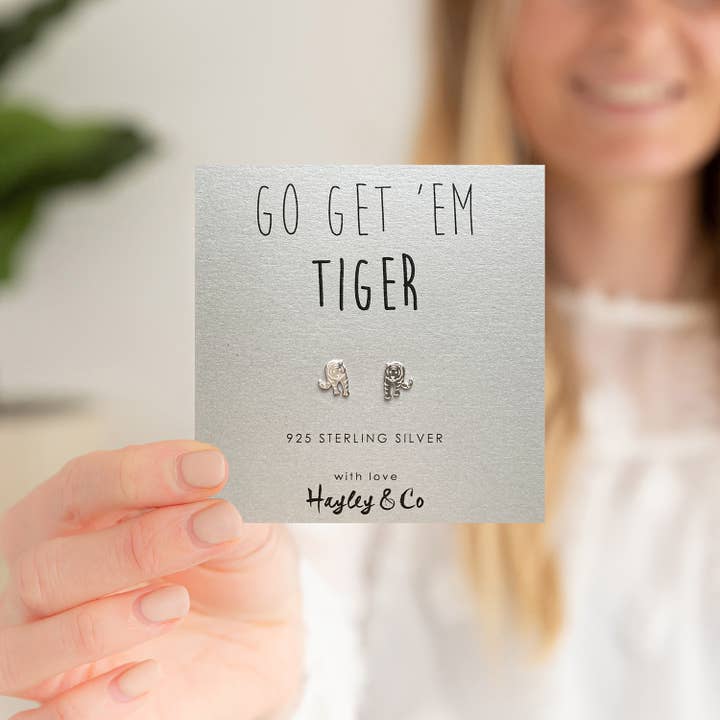 Hayley & Co - Wholesale Stud/Post Earrings - Tiger Sterling Silver Earrings