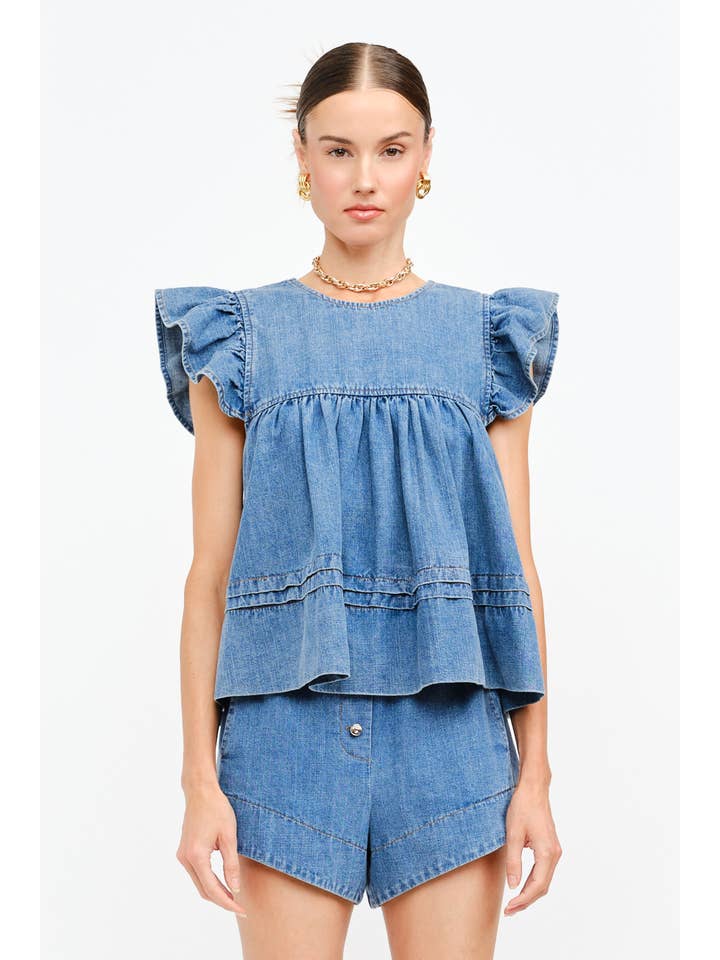 DENIM Leah Top for wholesale on Faire
