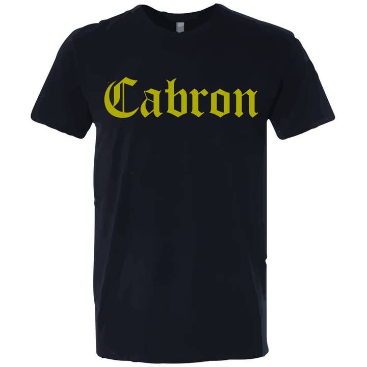 SUCIOWEAR Offizielles „Cabron“ Next Level Tee Goldfolie oder Mattgold/Schwarz für den Großhandel von suciowear