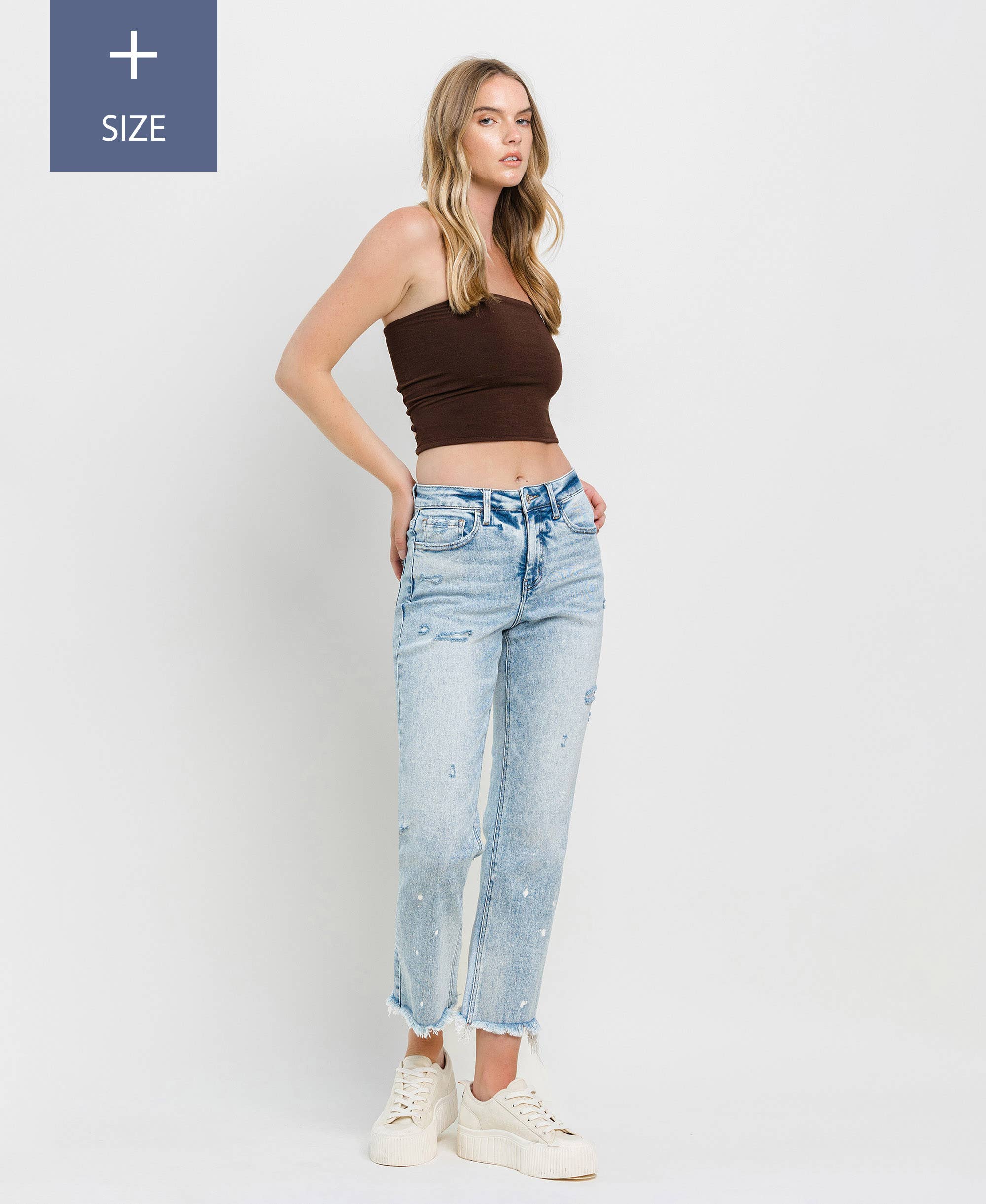 ENTDECKE MICH GERADE JEANS MIT HOHEM BUND ZUR BAUCHKONTROLLE IN ÜBERGRÖSSE LV1295-P für den Großhandel auf Faire6