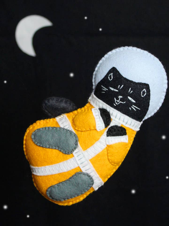 Space Boy Hand Stitching Felt Kit for wholesale by Rita Van Tassel Studio