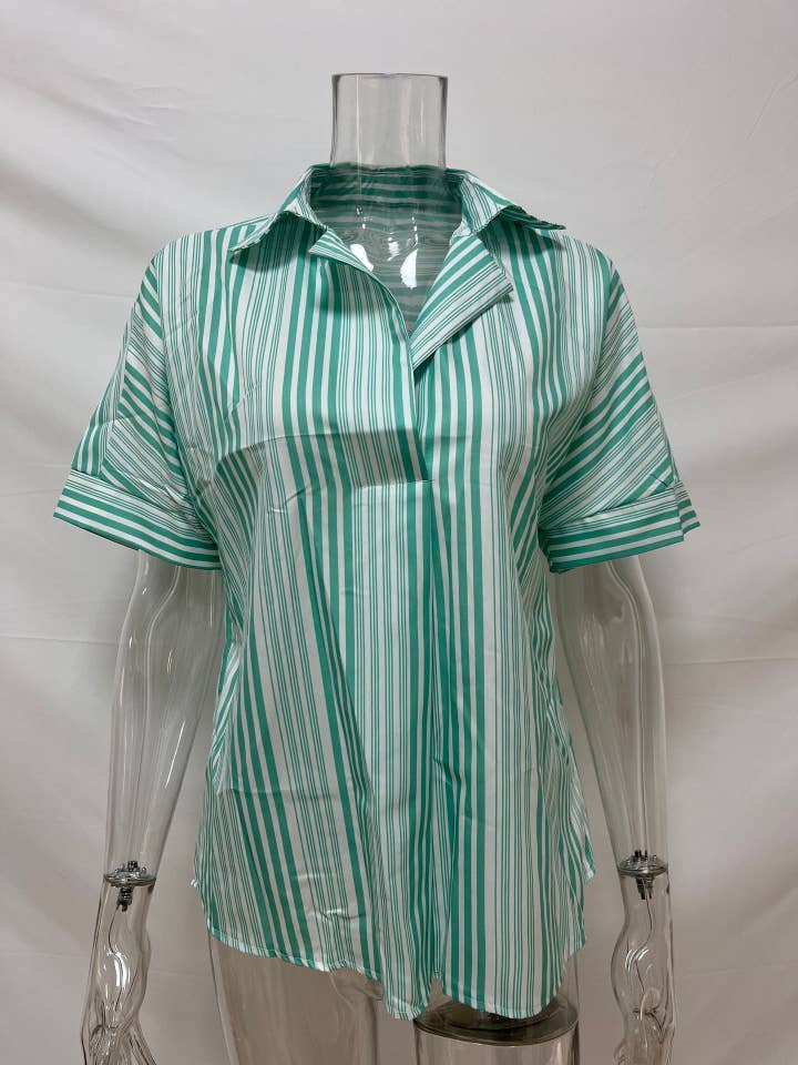 Rosa Clothing - Wholesale Blouse - Women's - Summer top V-neck print t-shirt