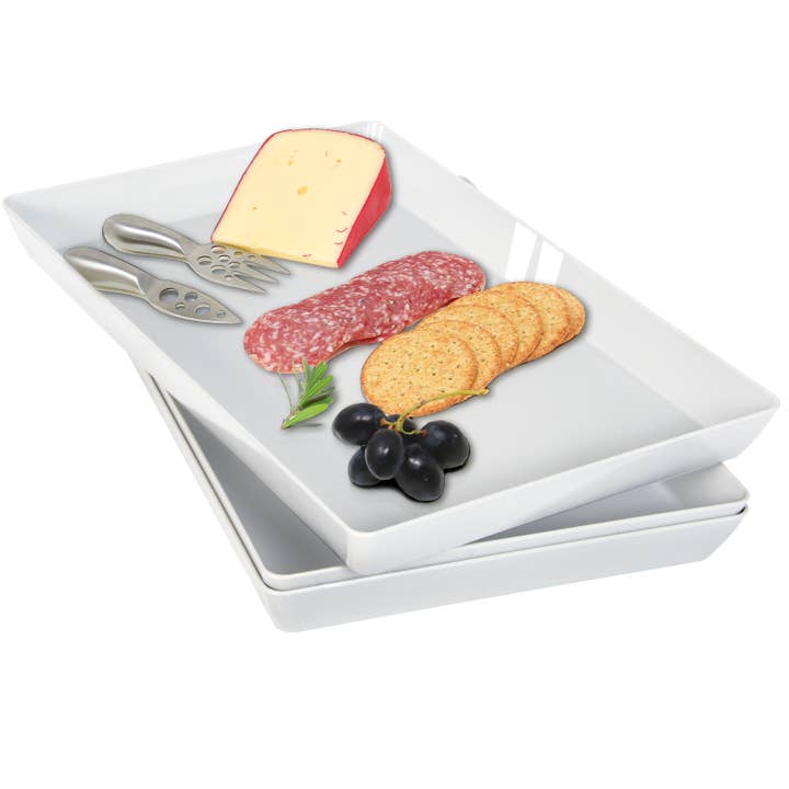 Youngever 3 Pack Plastic Serving Platter - Gray and other Purchase Wholesale plastic serving trays. Free Returns & Net 60 Terms on Faire trending on Faire.