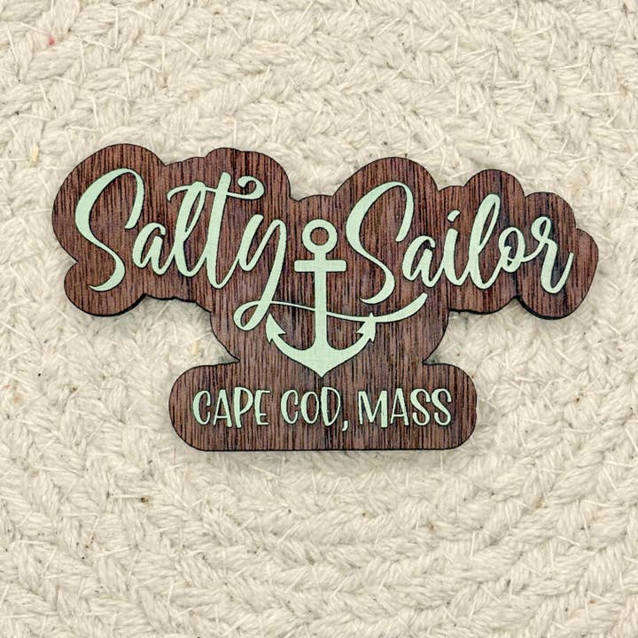 Salty Sailor Nautical Wooden Magnet for wholesale by The Cottonseed Marketplace