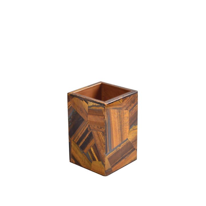 Tiger Eye Brush Holder for wholesale by ETEREO New York