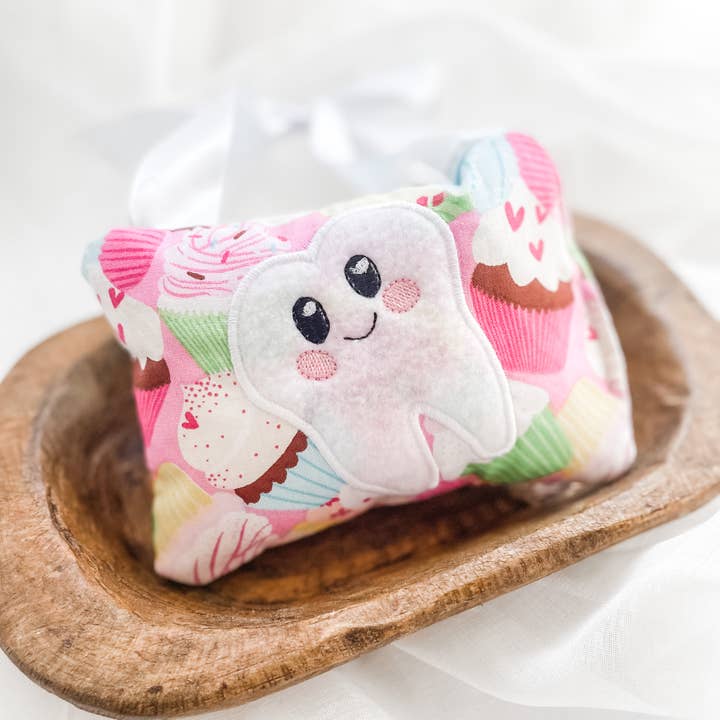 Cupcake Tooth Fairy Pillow for wholesale by Tiny Owls Gift Co.