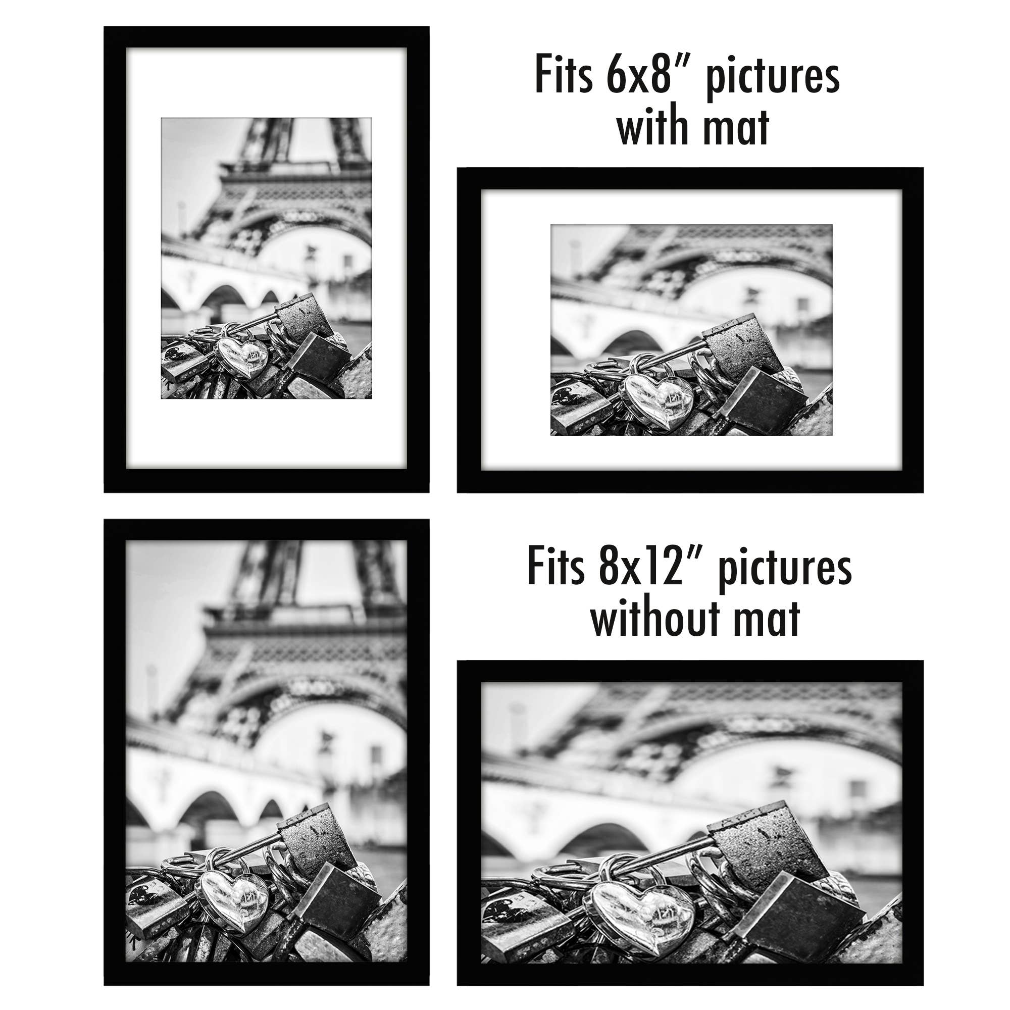 Americanflat - Wholesale Picture Frame - Americanflat Picture Frame with Mat Slim Molding (5 Pack)43