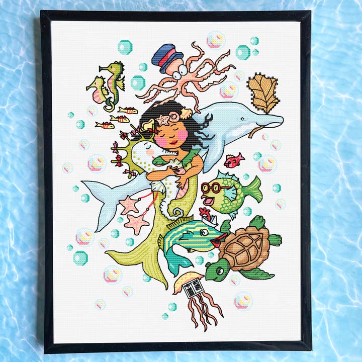 Under Water by Mary Engelbreit Counted Cross Stitch DIY KIT for wholesale by Spot Colors