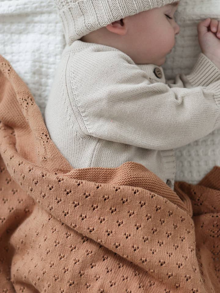 Brave Little Lamb the Label - Wholesale Bedding Blanket - Kids & Baby - Divine Pointelle Blanket | Copper3