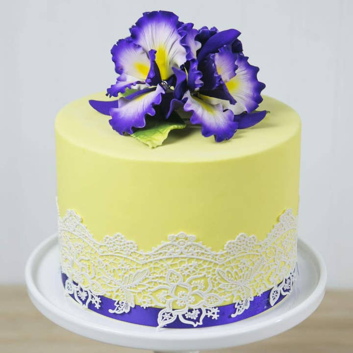 Global Sugar Art - Wholesale Cake/cupcake topper - Dutch Iris Sugar Cake Flower, Cake Topper by Global Sugar Art, Purple1