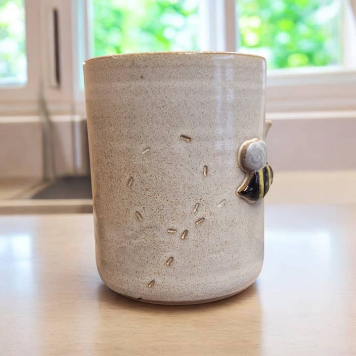 MudWorks Pottery - Wholesale Utensil Holder - Bizzy Bee Utensil Holder