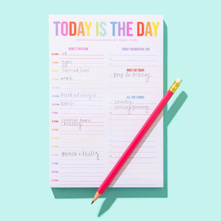 Taylor Elliott Designs - Wholesale Planner - Daily Planner Notepad - "Today is the Day" - 100 Sheets1