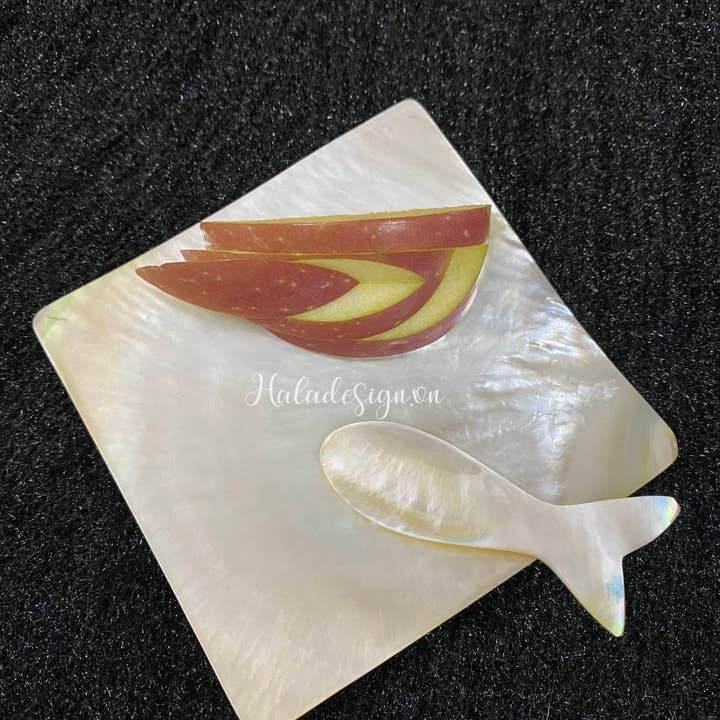 Hala Design - Wholesale Kitchen Spoon - 1 Pc Custom Fish Golden Mother of Pearl Spoon5