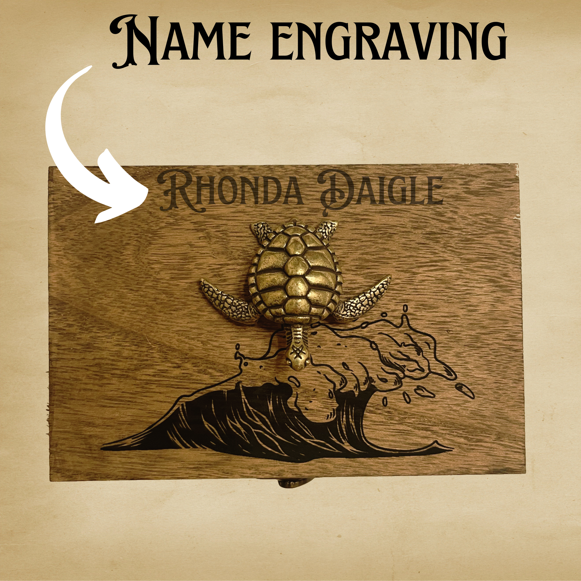 Timeless Motifs – wholesale Jewellery box/organiser – Sea Turtle Wooden Keepsake Box, beach turtle lovers gift box1