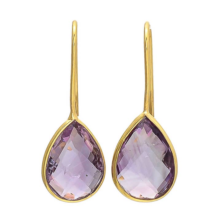 Ametyst Øreringe i Vermeil for engroshandel hos Indie-Pendant