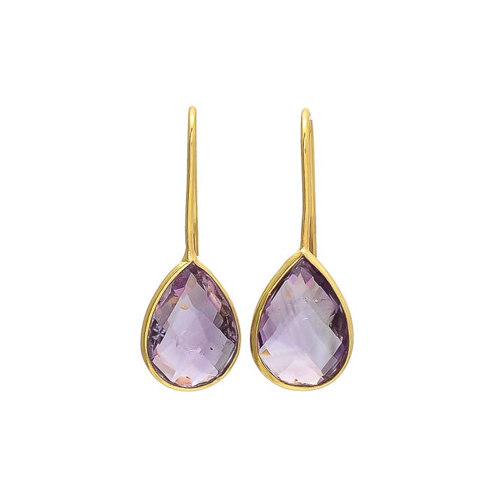 Amethyst Earrings in Vermeil for wholesale by Indie-Pendant