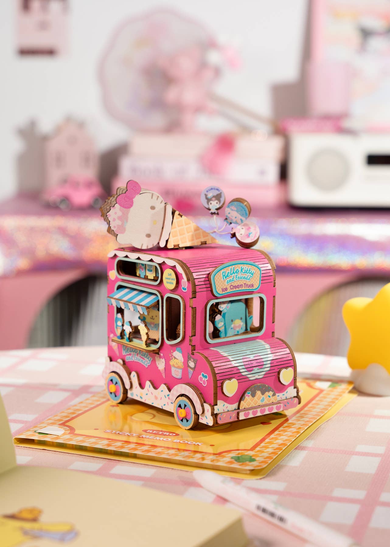 Hands Craft - Wholesale Puzzle - Kids - 3D Wooden Music Box Puzzle: Hello Kitty® Ice Cream Truck7