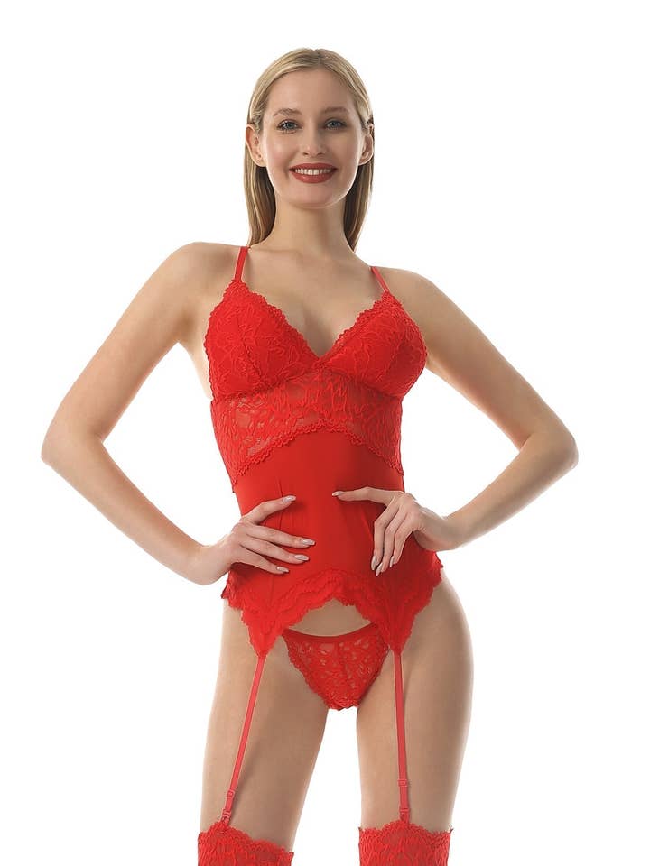 Corsetto Georgina Rosso per la vendita all'ingrosso da parte di Lina Lind