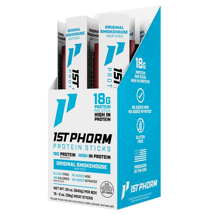 3D Enterprise - Wholesale Jerky - 1st Phorm Protein Meat Stick - Original SH - (15 Ct. / Box)