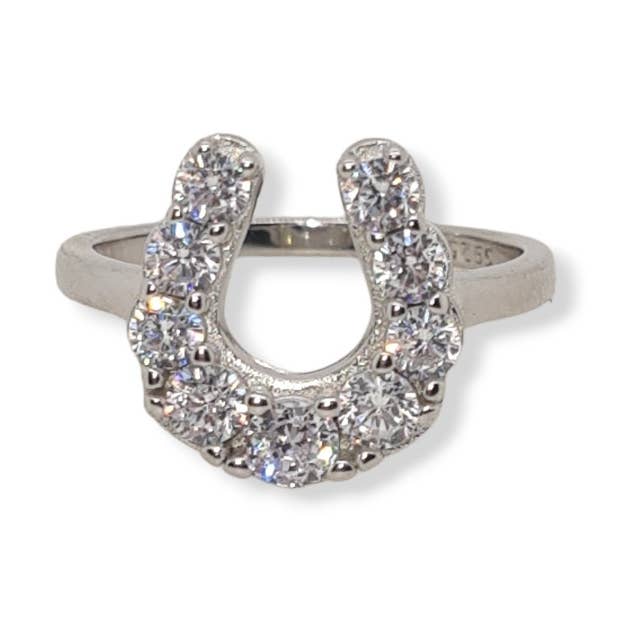 BAGUE S/S & FER À CHEVAL CZ TAILLE 10 pour la vente par Mountain Creek Jewellery