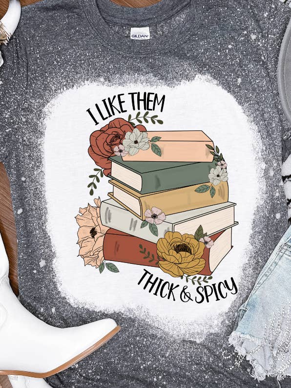 I Like Them Tee Gráfica de Livro Grosso e Picante por atacado de Southern Chic