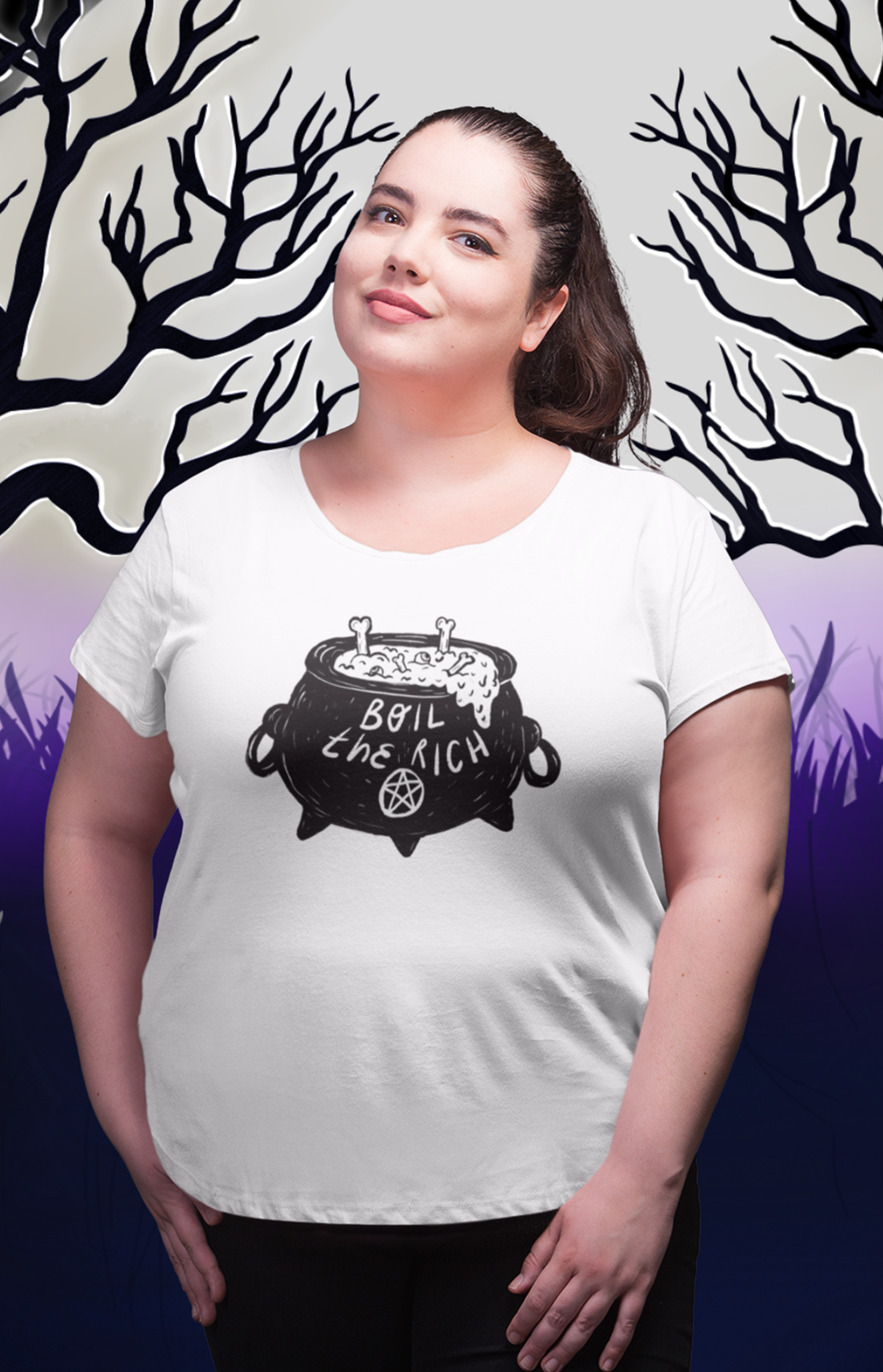 Chiaralascura - Wholesale Screen Printed T-Shirt - Women's - Boil the rich - T-shirt unisex in cotone biologico3