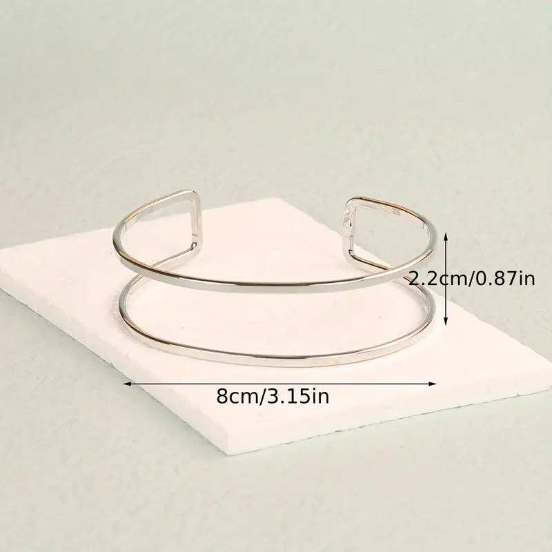 Dipped Shop - Wholesale Cuff Bracelet - Simple Layered Open Arm Cuff DPJAC103