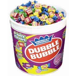 Grandpa Joe's Candy Shop - Wholesale Chewing Gum - Dubble Bubble Assorted Fruit Bubble Gum Tub, 300ct