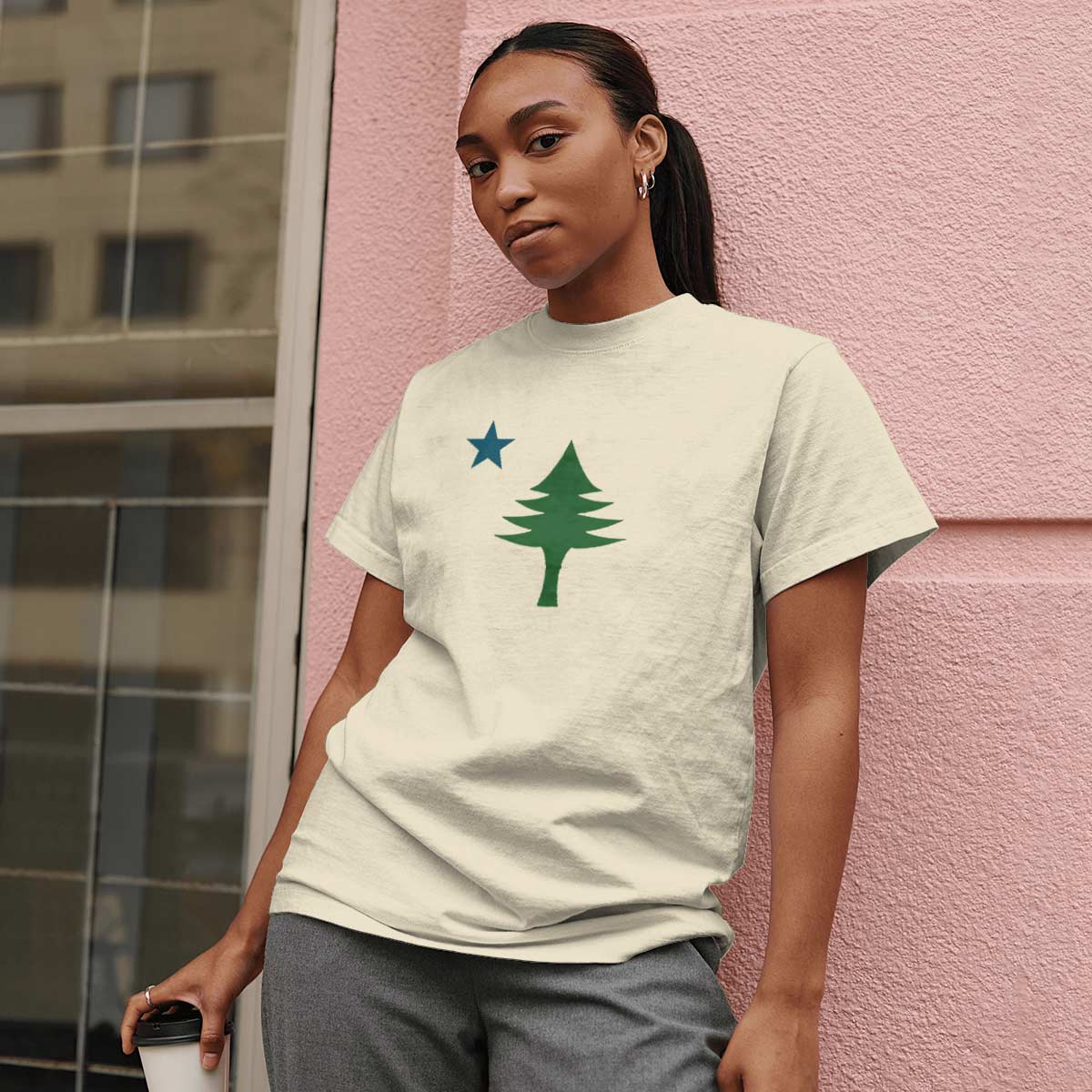 RetroPlanet - Wholesale T-Shirt (Graphic) - Unisex - Maine State Flag Pine Tree Star T-shirt, Sweatshirt, Hoodie0