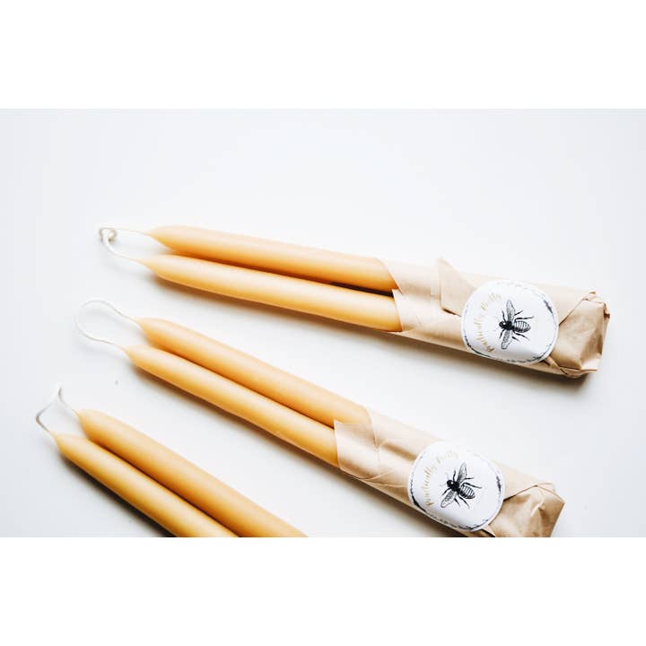 Hand Dipped Beeswax Candle Pair for wholesale by Practically Pretty By C