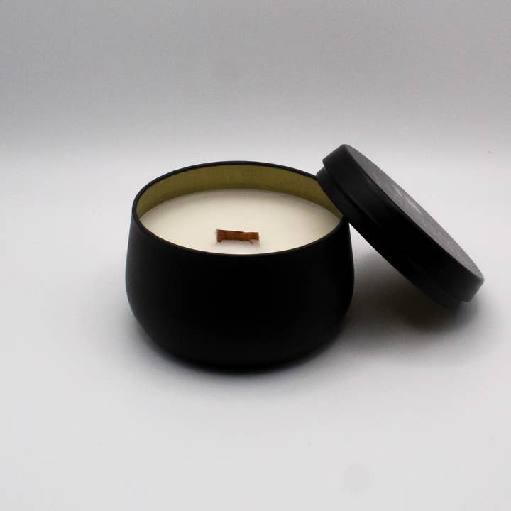 Natural Nontoxic & Vegan Long Burning Time Spiced Honey Tonka Oud "My Happy Place" Candle for wholesale by Empress Candles