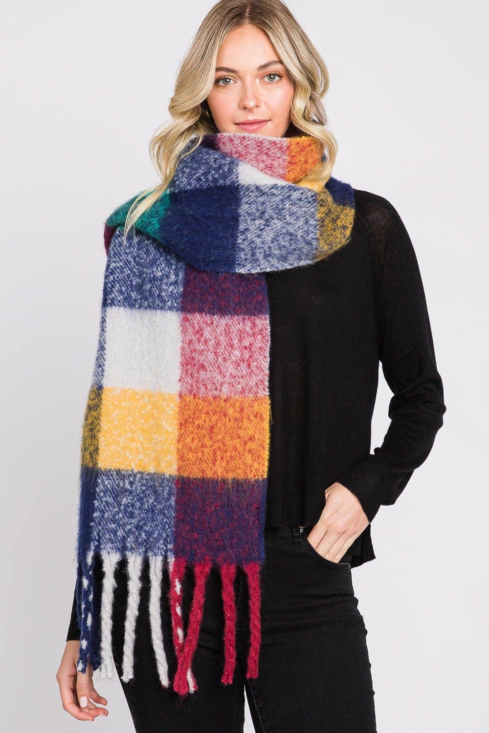 MiMi Wholesale - Wholesale Scarf - Women's - MS0310 Blake Multi Color Plaid Scarf3
